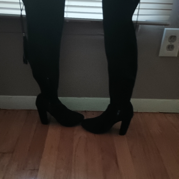 Truffle collection suede thigh high boots - Picture 2 of 6